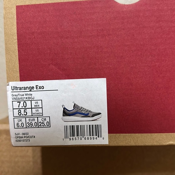 Vans Ultrarange Exo gray true white royal blue men’s size 7 or women’s size 8.5 - Picture 8 of 9
